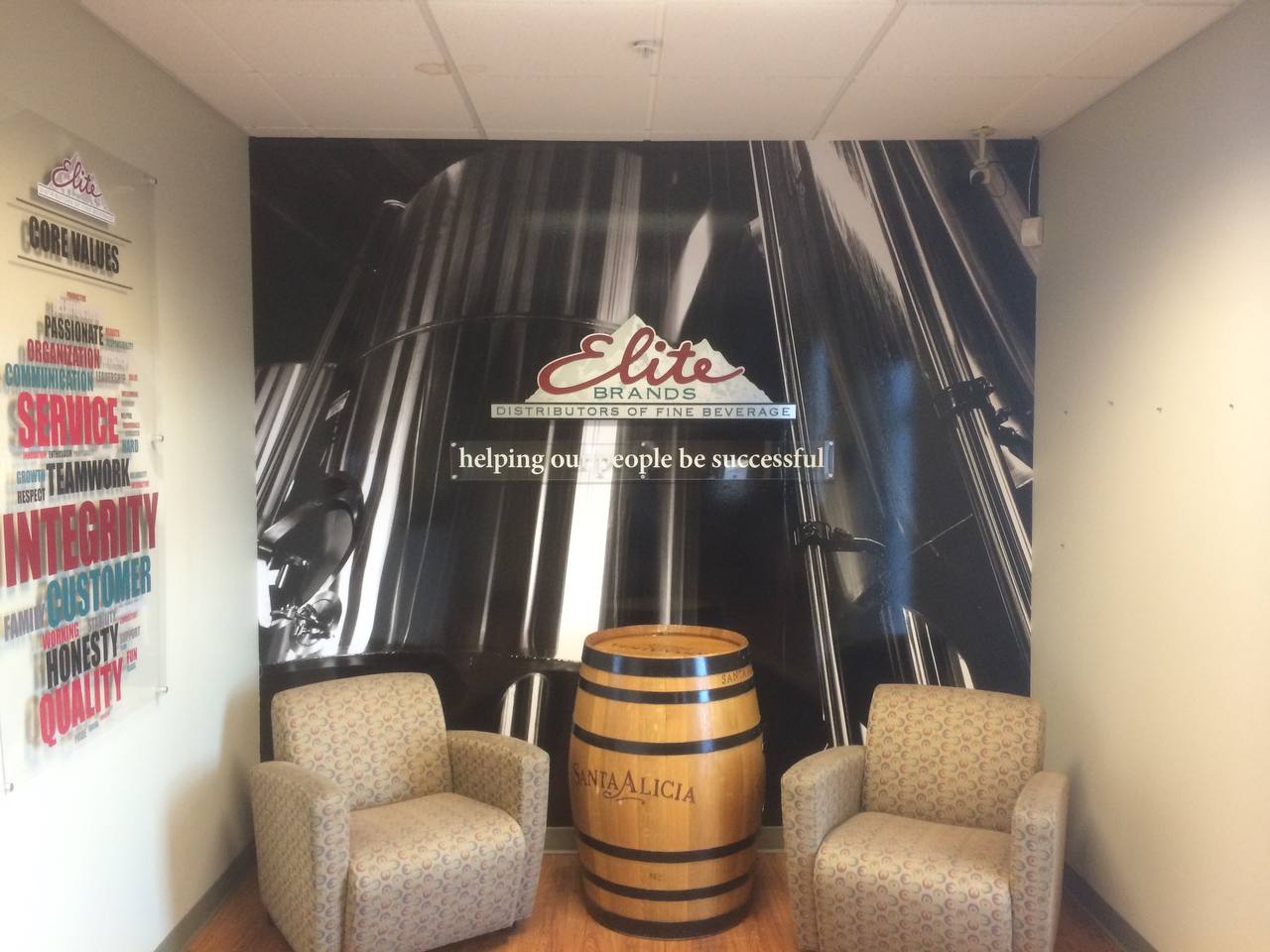 Elite Brands large wall mural Denver — professional wall graphics installation