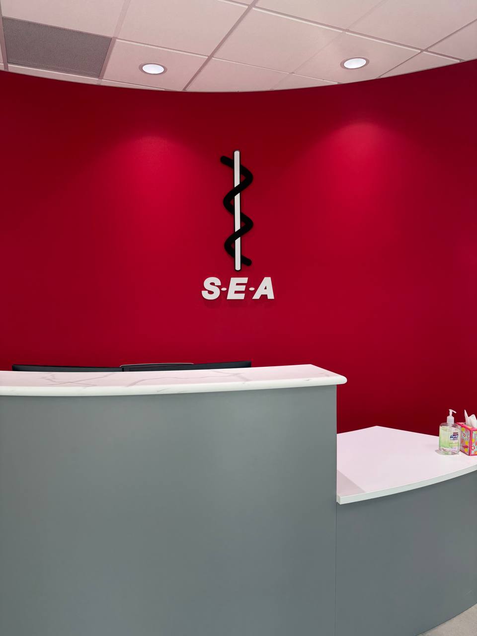 Dimensional lobby sign - S-E-A